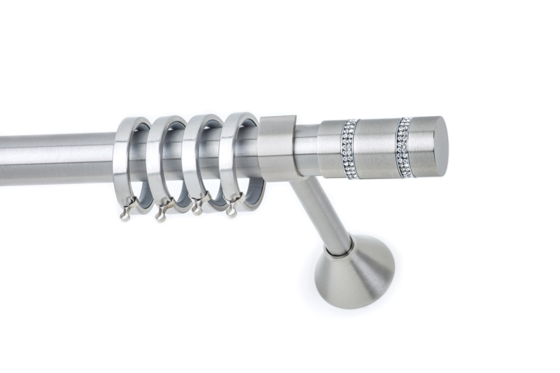 Anartisi - ΣΗΜΑΝΤΙΚΟ: Σε περίπτωση διαφοράς τιμής από το κατάστημα ισχύει παντα και μόνο η τιμή του καταστήματος Anartisi Κουρτινόξυλο Φ30 Lion Strass Νίκελ Σατινέ